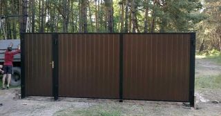 Купить распашные ворота из профнастила Кушва, цена от 2709 руб.